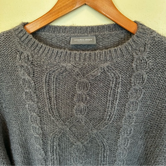 Wooden Ships Gray Mohair Wool Blend Sweater Size S/M - Picture 3 of 6